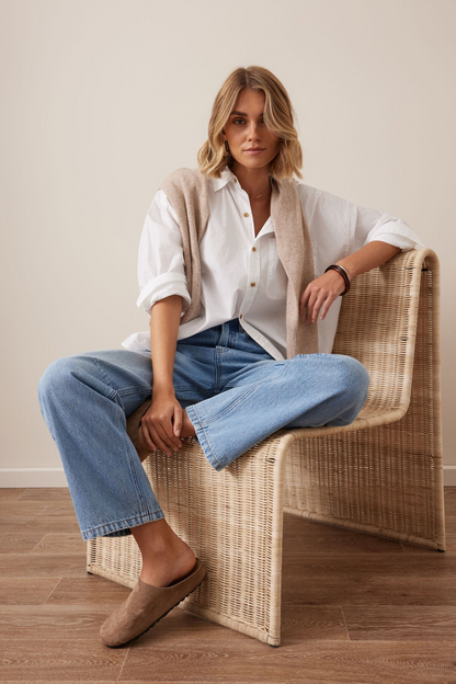 Ceres Life Peta Oversized Shirt - White Organic Cotton