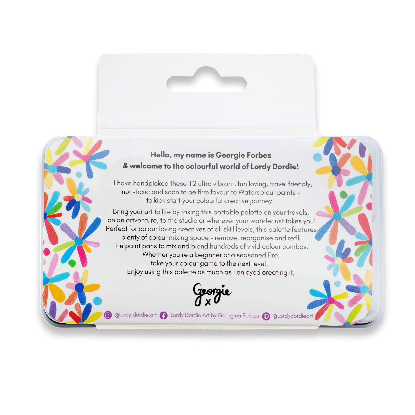 Lordy Dordie Neon Brights Watercolour Travel Palette Set