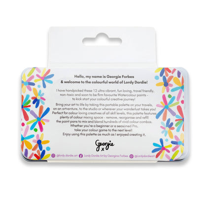 Lordy Dordie Neon Brights Watercolour Travel Palette Set