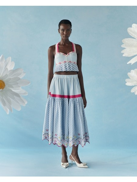 Celia B Rambai Skirt - Blue Stripes