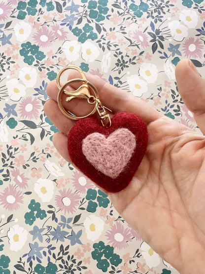 Home Dweller Felt Heart Keychain