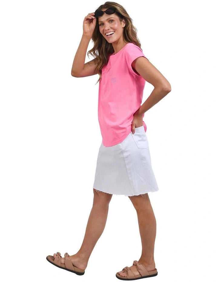 Foxwood Effortless Tee Neon Rose