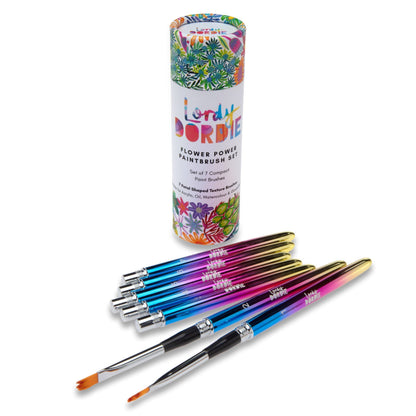 Lordy Dordie Flower Power Travel Paintbrush Set