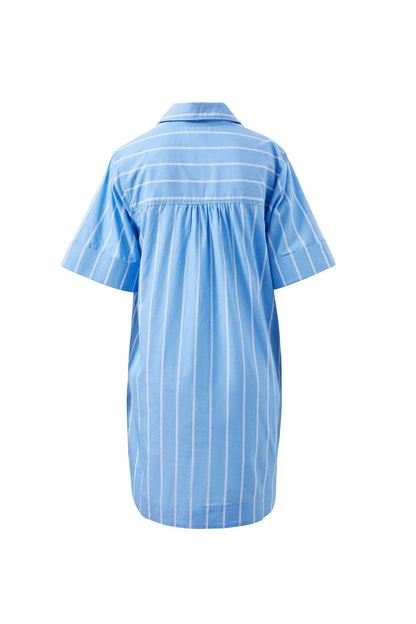 Ceres Life Sara Mini Shirt Dress -Oxford Blue / White Stripe