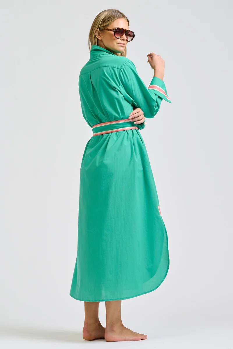 Shirty Pia Longline Shirtdress - Marine Green