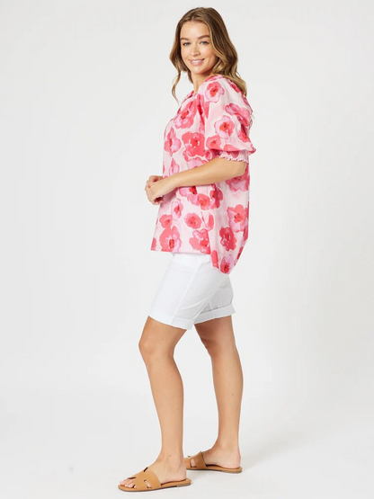 Threadz Pink Poppies Top