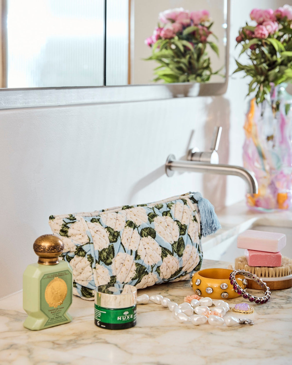 Kip and Co Hydrangea Blue Velvet Toiletry Bag