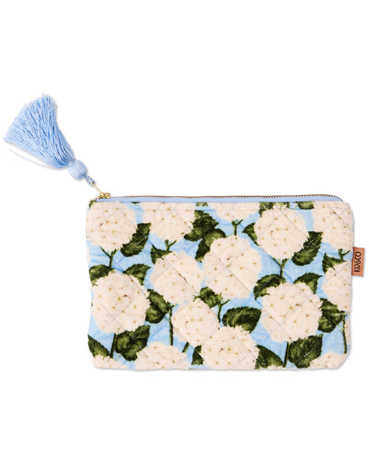 Kip & Co floral Hydrangea zip makeup pouch 