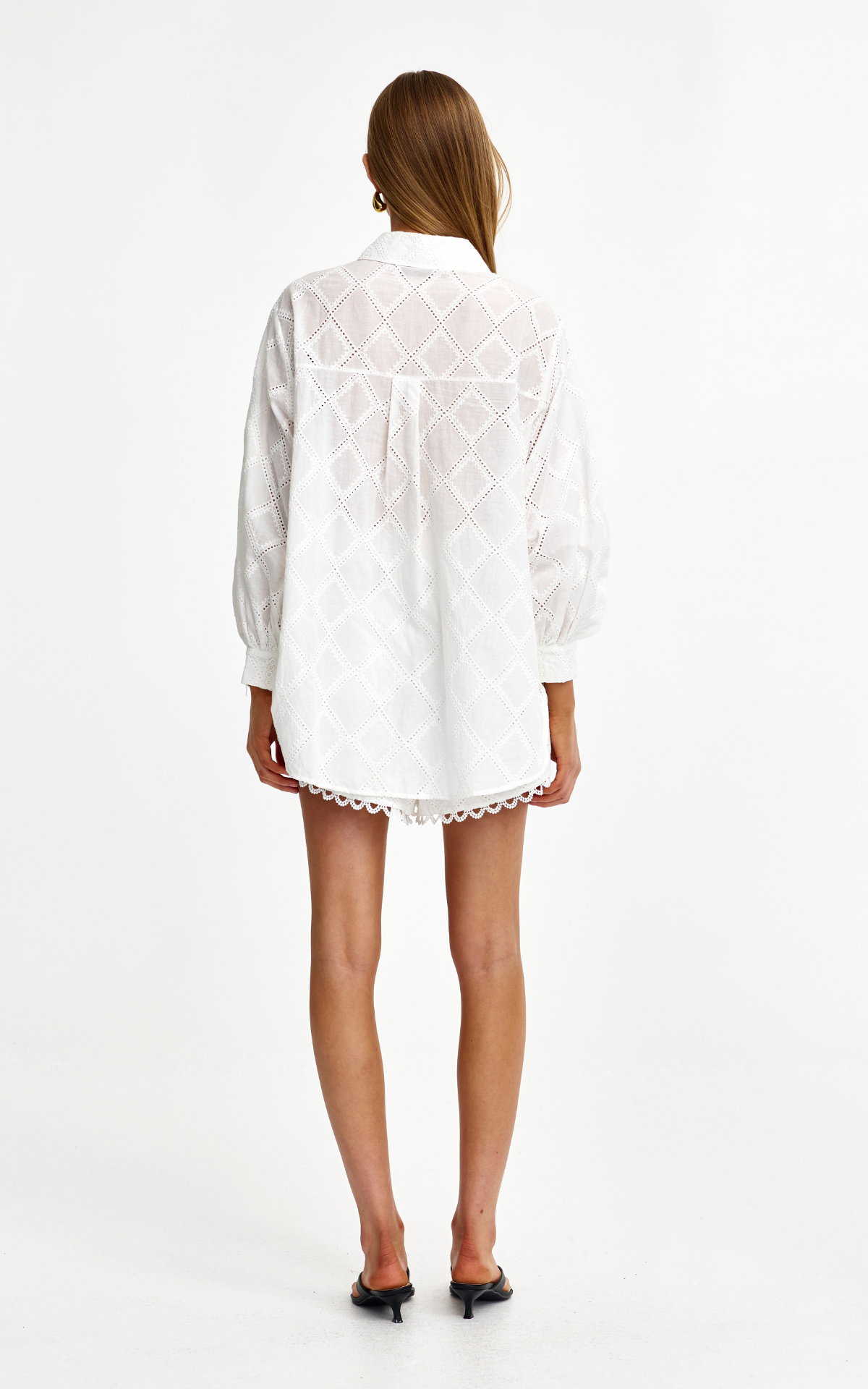 Kinny LAUREL DIAMOND LACE SHIRT - IVORY