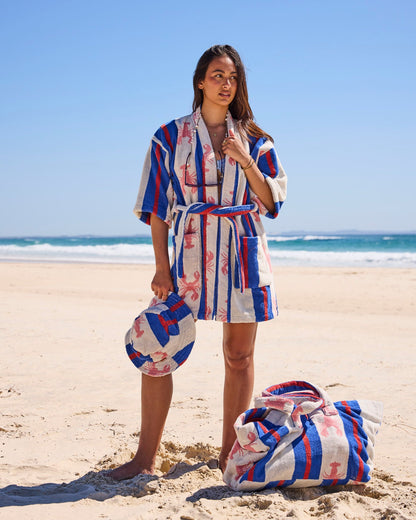 Kip and Co Lobster Fan Club Terry Oversized Beach Bag