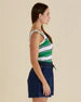 Betty Basics Emma Scoop Tank - Navy/Green Stripe