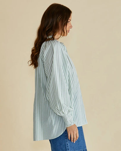 Betty Basics Romi Shirt - Green Stripe