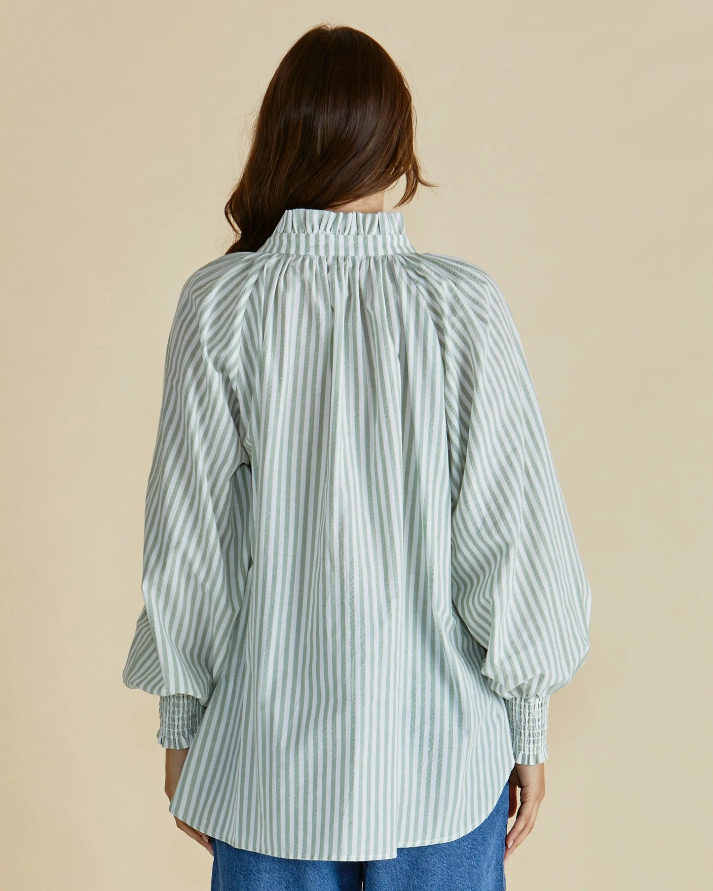 Betty Basics Romi Shirt - Green Stripe