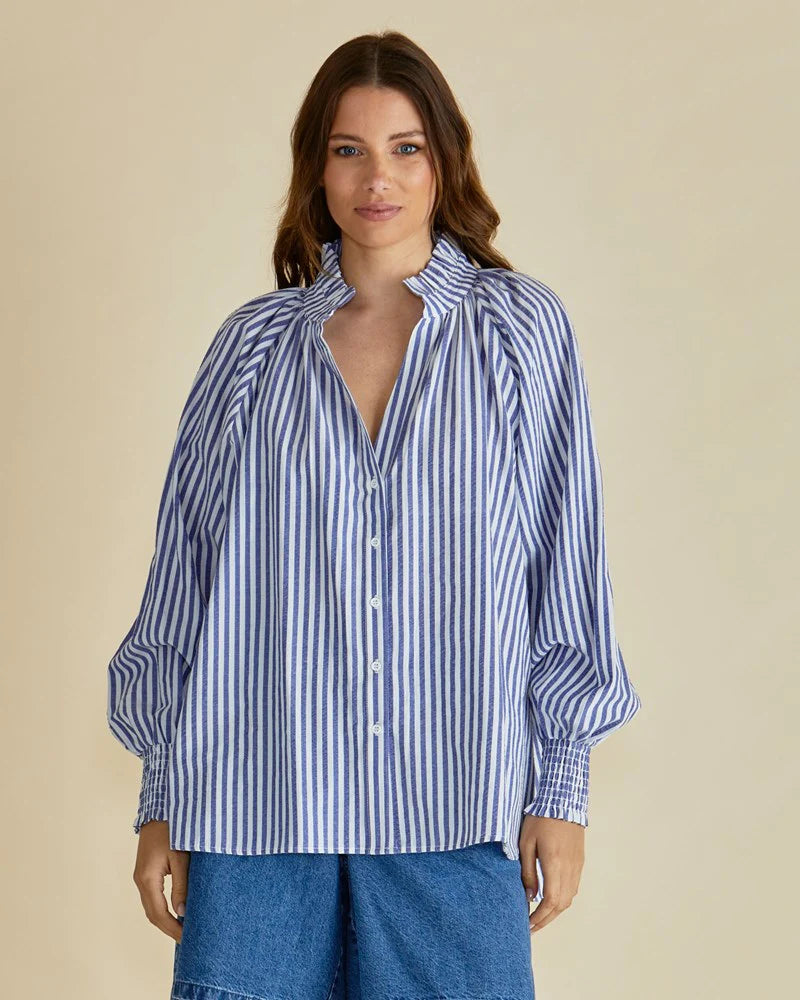 Betty Basics Romi Shirt - Navy Stripe