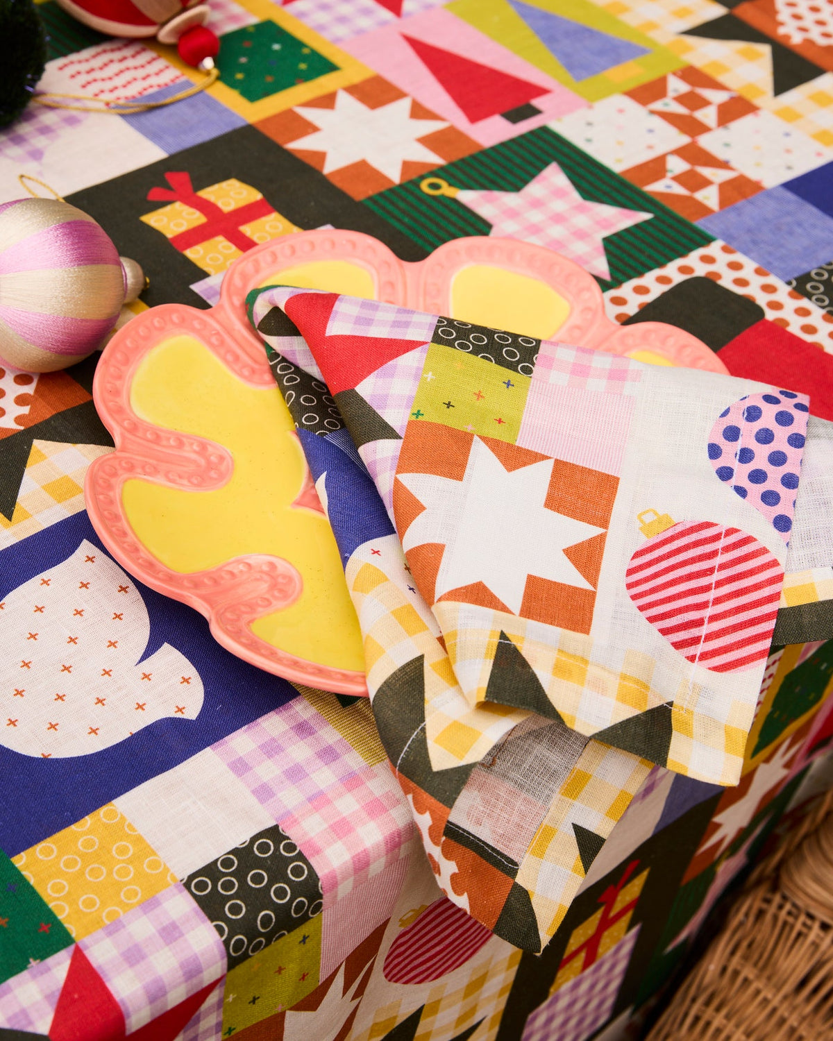 Kip and Co Christmas Patchwork 4P Napkin Set