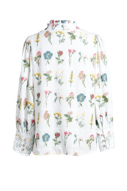 Emily Lovelock Hailey Embroided Blouse - White