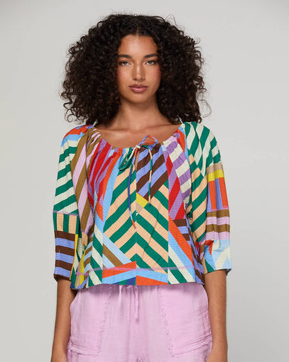 Lucia Top -Liquorice Stripe