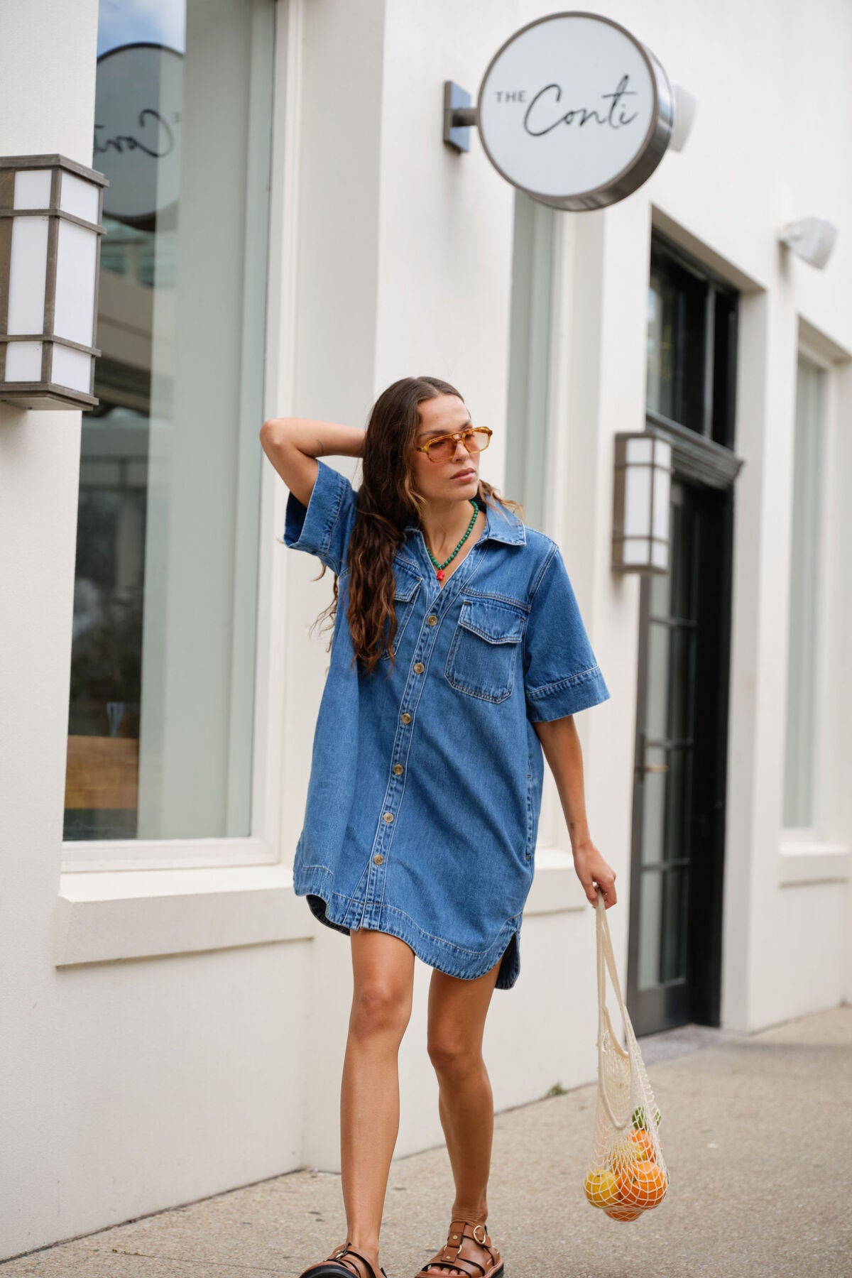 Ceres Life Sammy Relaxed Shirtdress Fresh Indigo
