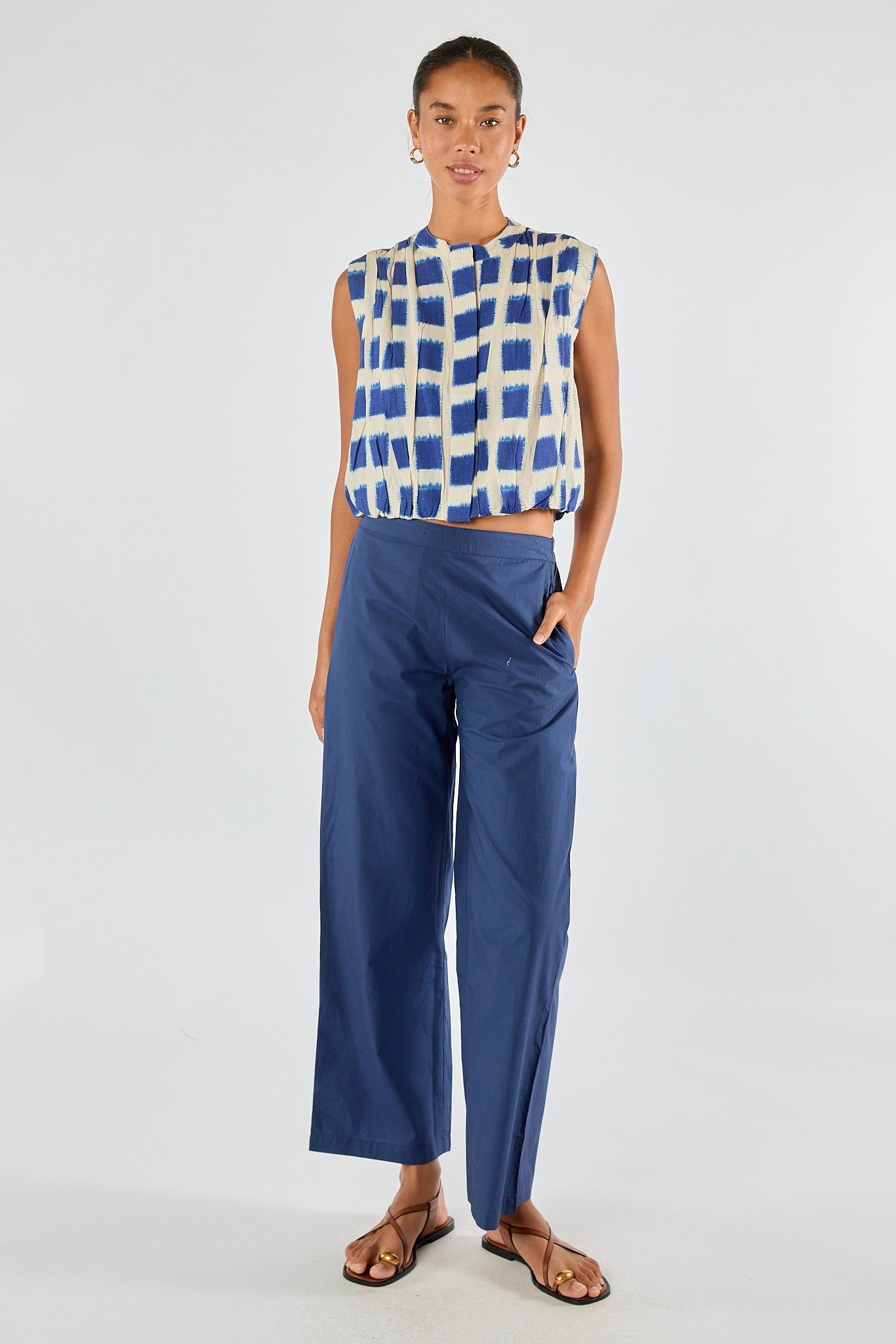 Itami Bloc Sleeveless Top Blue
