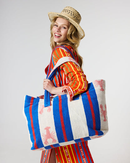 Kip and Co Lobster Fan Club Terry Oversized Beach Bag