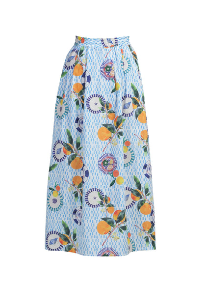 Emily Lovelock Bernie Print Skirt - White