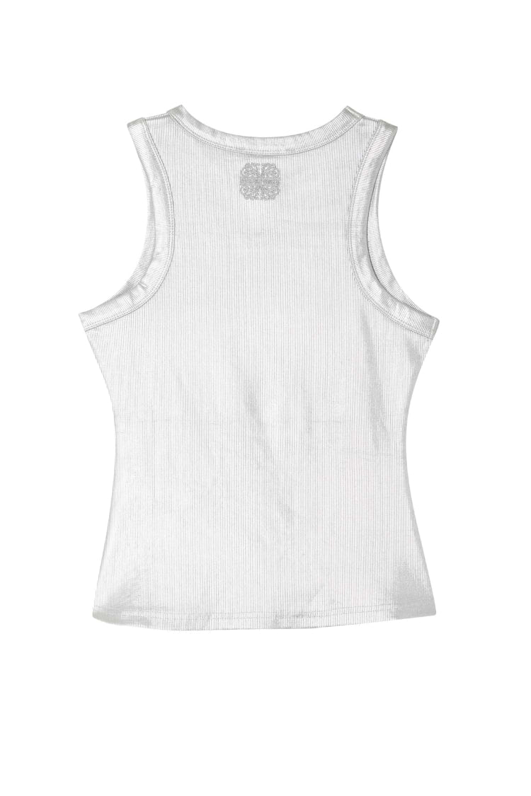 Never Fully Dressed Metallic Tank Top Silver