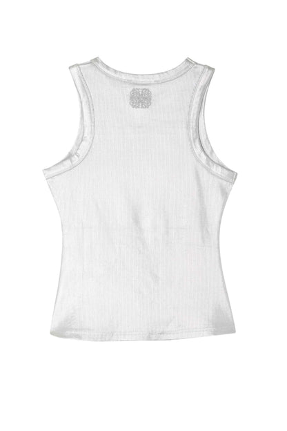 Never Fully Dressed Metallic Tank Top Silver
