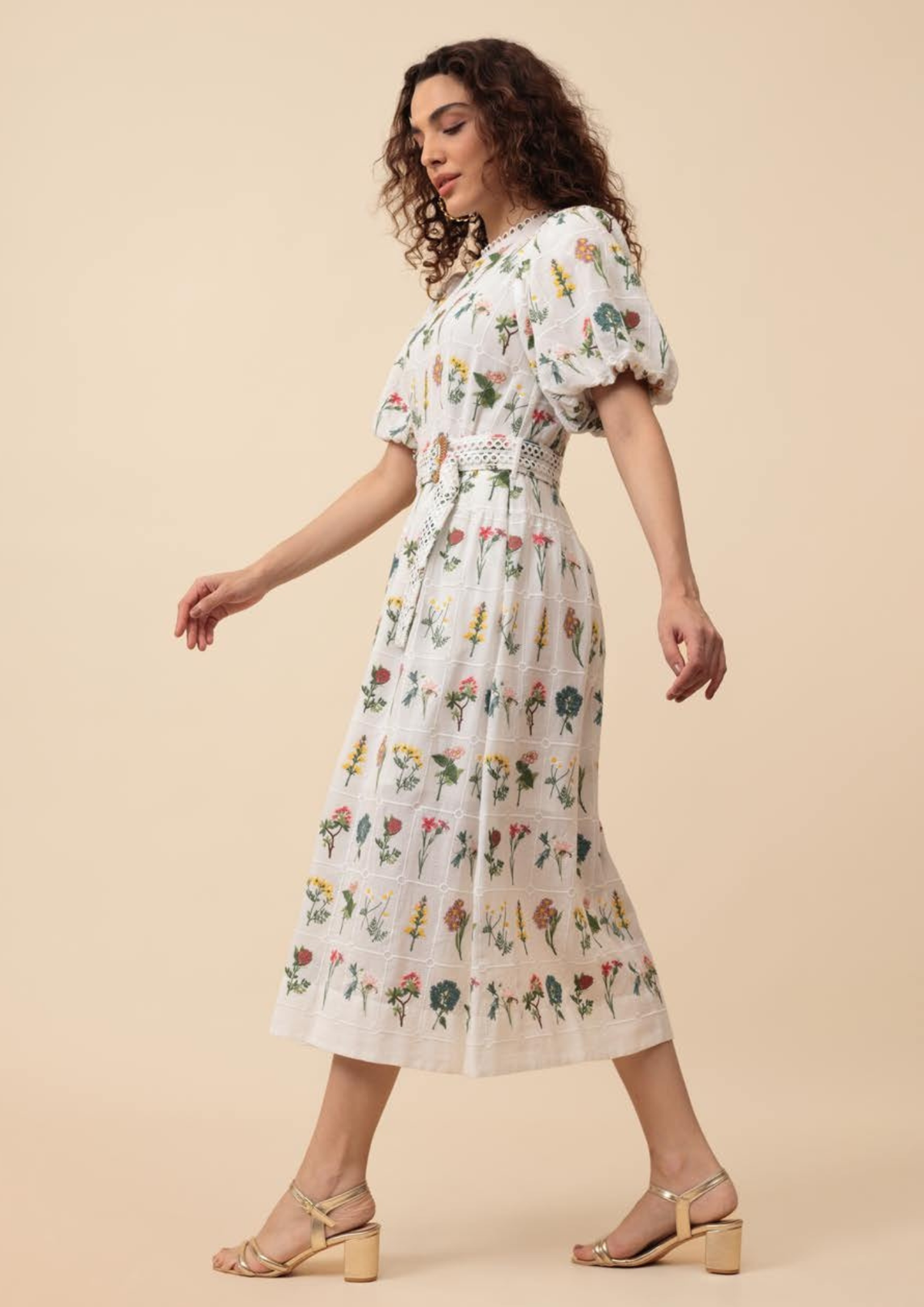 Emily Lovelock Christina Embroided Dress - White