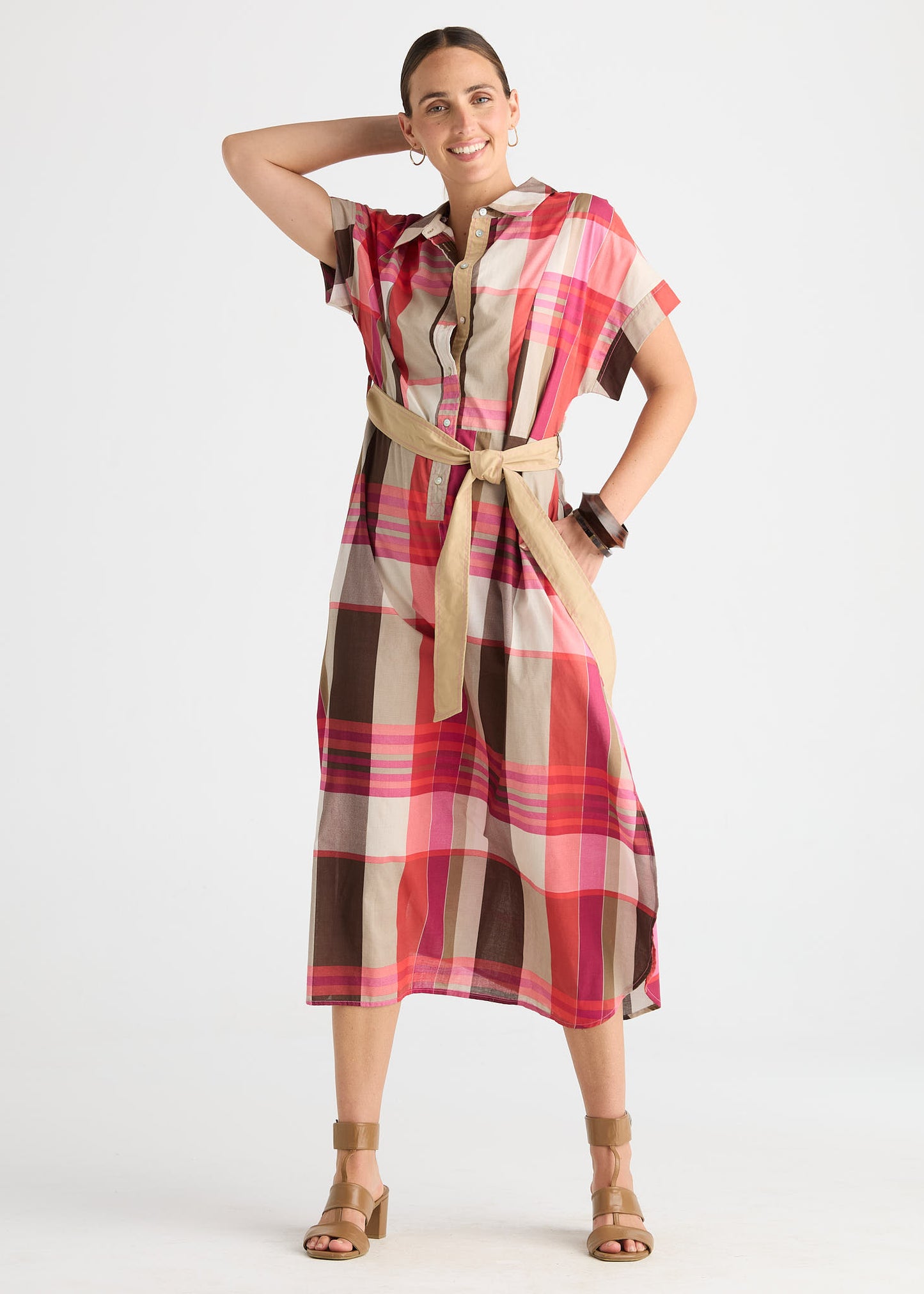 Zaket & Plover Checked Dress - Toast