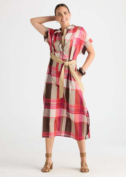 Zaket & Plover Checked Dress - Toast