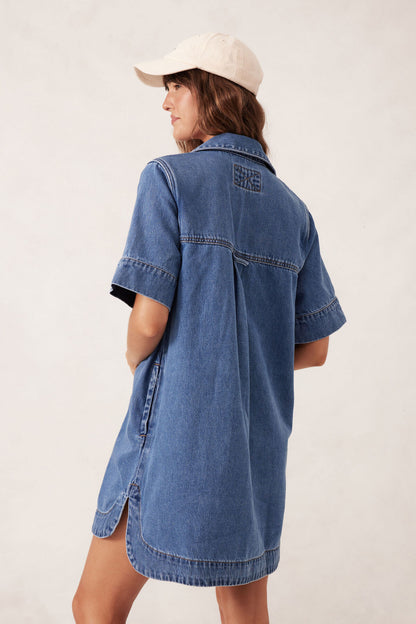 Ceres Life Sammy Relaxed Shirtdress Fresh Indigo