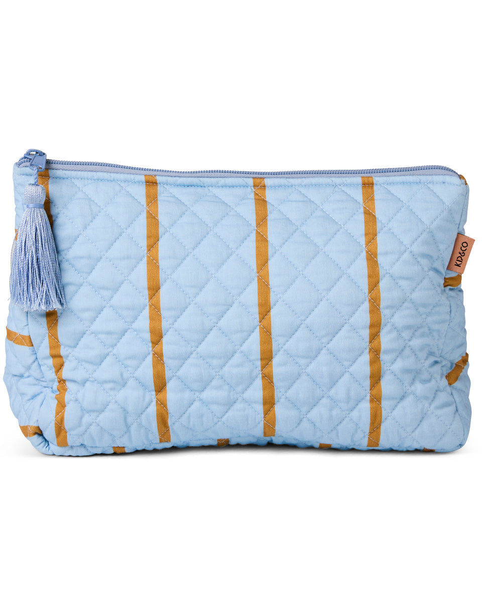 Kip and Co COMO STRIPE QUILTED COTTON TOILETRY PURSE
