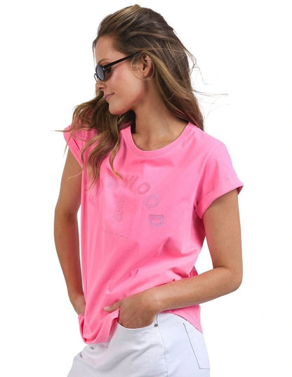 Foxwood Effortless Tee Neon Rose