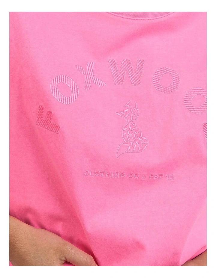 Foxwood Effortless Tee Neon Rose