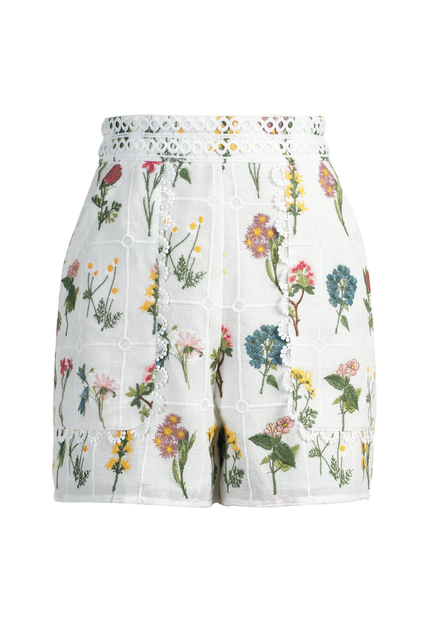 Emily Lovelock Nova Embroided Shorts - White