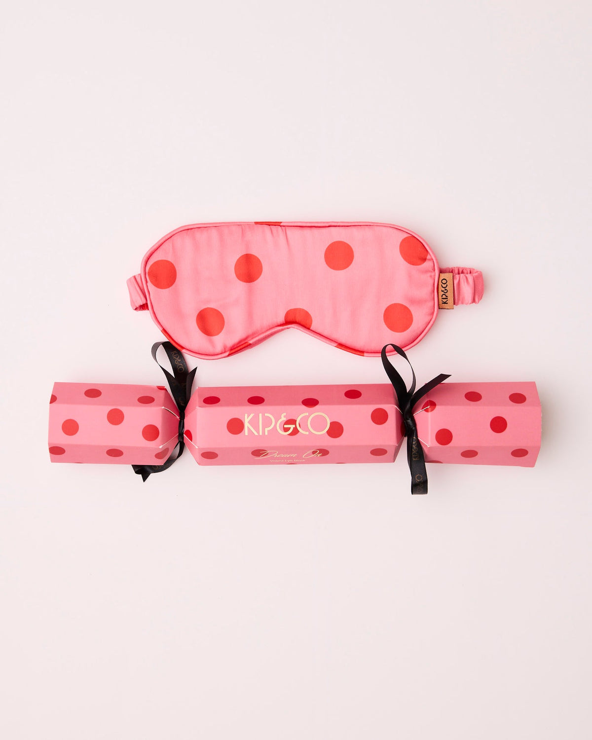 KIP AND CO Polkadot Pink Eco Satin Eye Mask