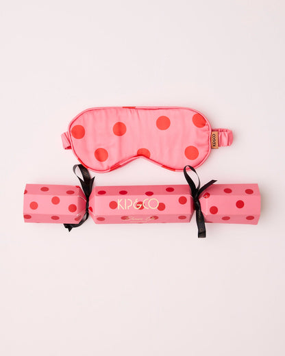 KIP AND CO Polkadot Pink Eco Satin Eye Mask