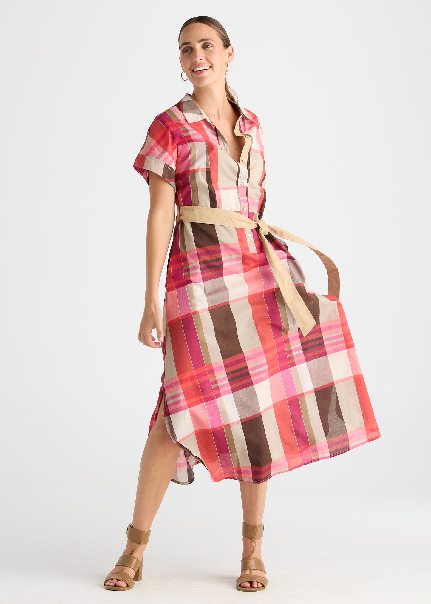 Zaket & Plover Checked Dress - Toast