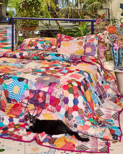 Kip and Co x Romance Was Born Patchy Times Organic Cotton Quilted Bedspread