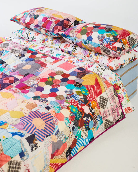 Kip and Co x Romance Was Born Patchy Times Organic Cotton Quilted Bedspread