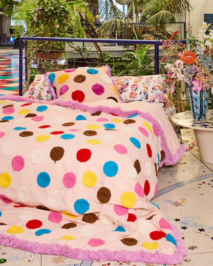 Kip and Co x Romance Was Born Shag Spot Cotton Bedspread - Large