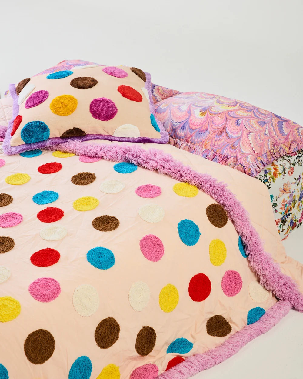Kip and Co x Romance Was Born Shag Spot Cotton Bedspread - Large