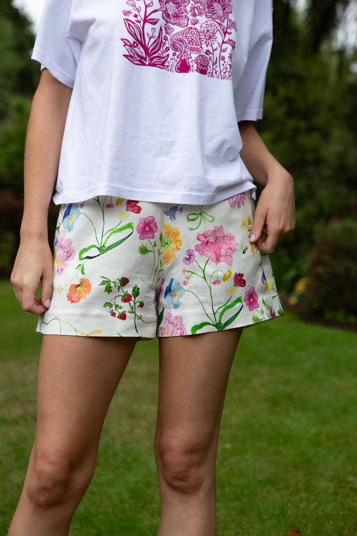 Gem the Label Novie White Dreamscape Shorts