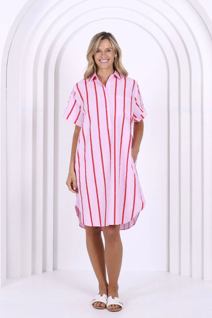 LEONI Australia Karina Dress Pink/Red