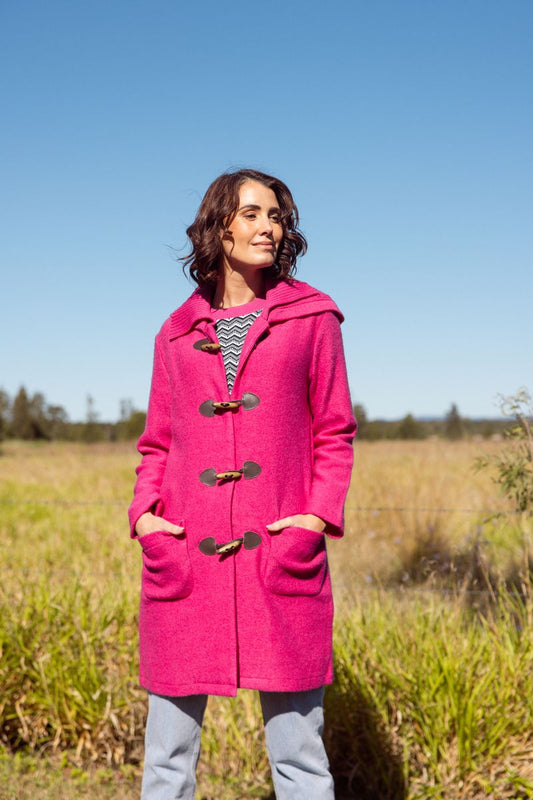 See Saw 100% Wool Duffle Coat Pink