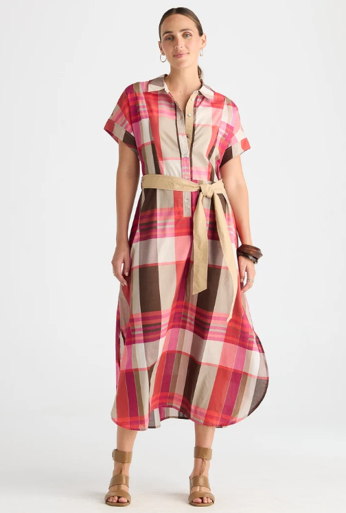Zaket & Plover Checked Dress - Toast