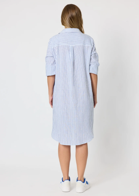 Threadz Coast Stripe Shirtdress - Blue/White