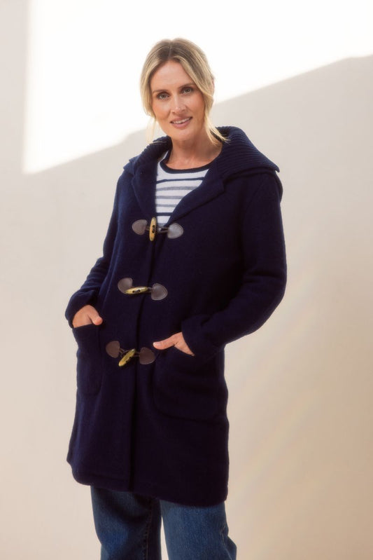 See Saw 100% Wool Duffle Coat Navy