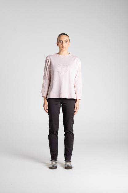 Two T's Dropped Shoulder Logo Sweater