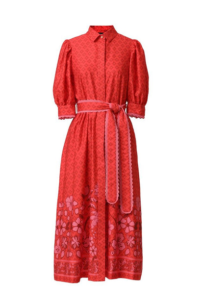 Emily Lovelock Veronica Dress Flame Scarlet